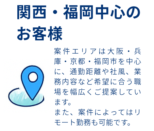関西・福岡中心のお客様