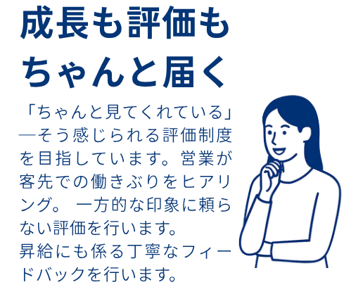 成長も評価もちゃんと届く